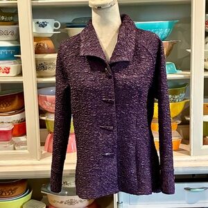 Samuel Dong Purple Textured Toggle Jacket - Size Small